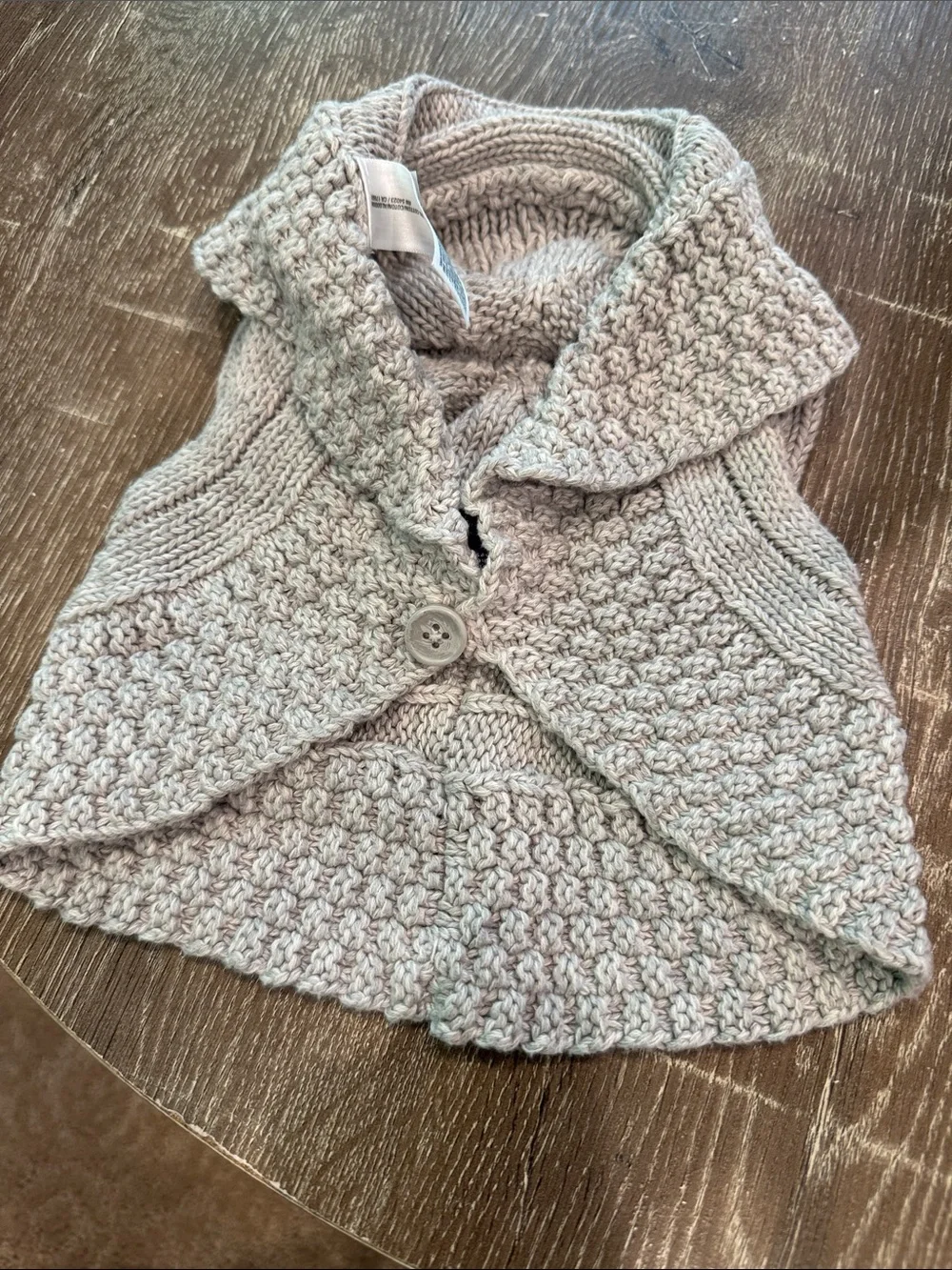 Old Navy Light Gray Knit Button-Front Collar Sweater Vest